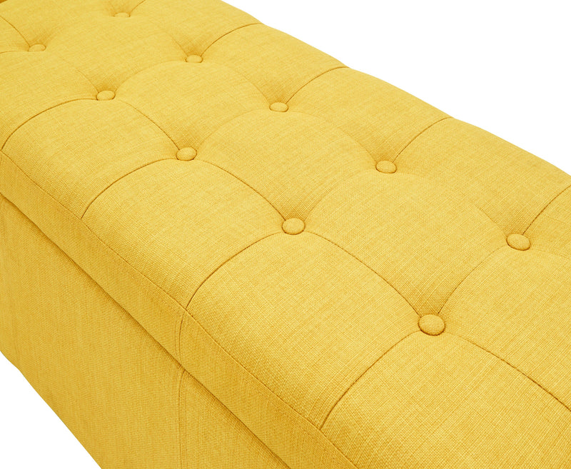 GFW Storage Ottoman Verona Ottoman Bench Mustard Fabric Bed Kings