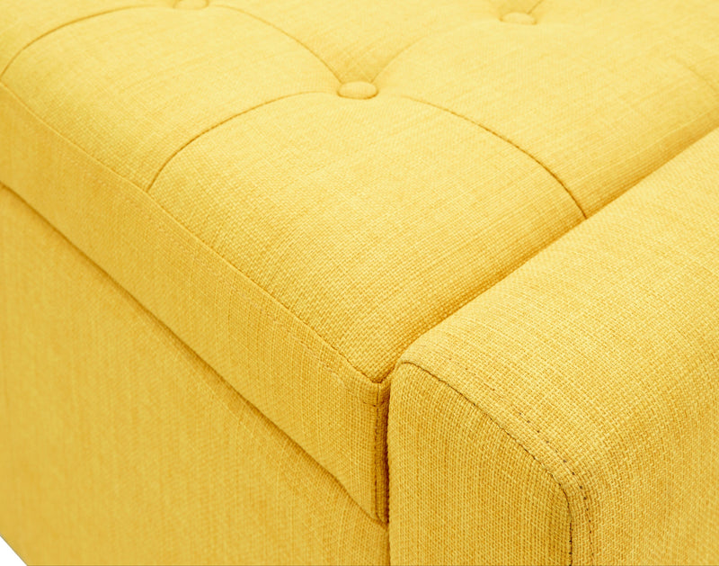 GFW Storage Ottoman Verona Ottoman Bench Mustard Fabric Bed Kings