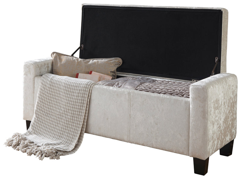 GFW Storage Ottoman Verona Ottoman Bench Oyster Crushed Velvet Bed Kings