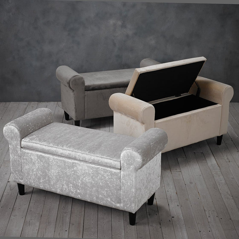 LPD Storage Ottoman Highgrove Storage Ottoman Beige Bed Kings