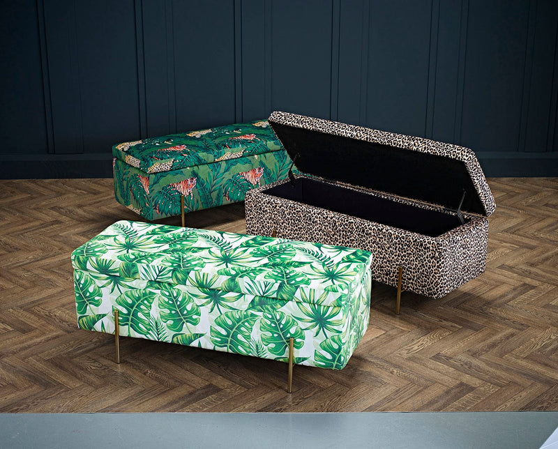 LPD Storage Ottoman Lola Storage Ottoman Palm Print Bed Kings