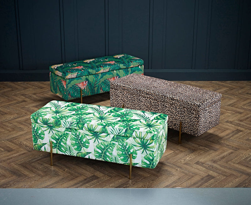 LPD Storage Ottoman Lola Storage Ottoman Palm Print Bed Kings