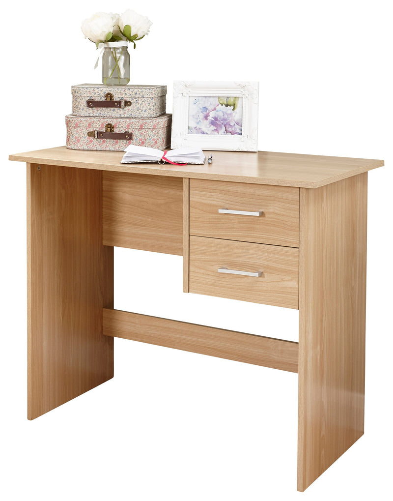 GFW Study Desk Panama 2 Drawer Desk Oak Bed Kings