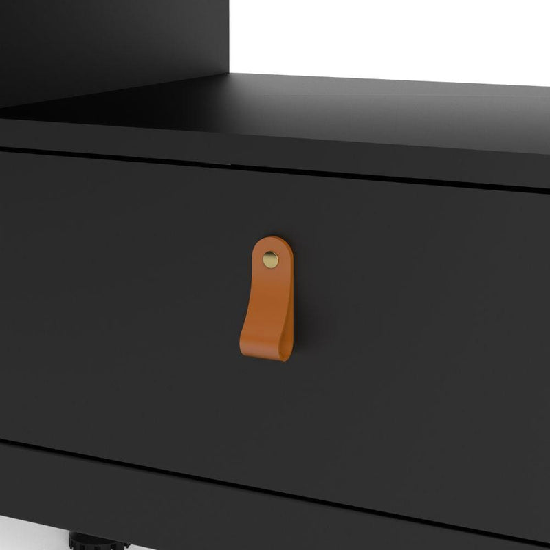 FTG TV Unit Barcelona TV Unit 3 Drawers In Matt Black Bed Kings