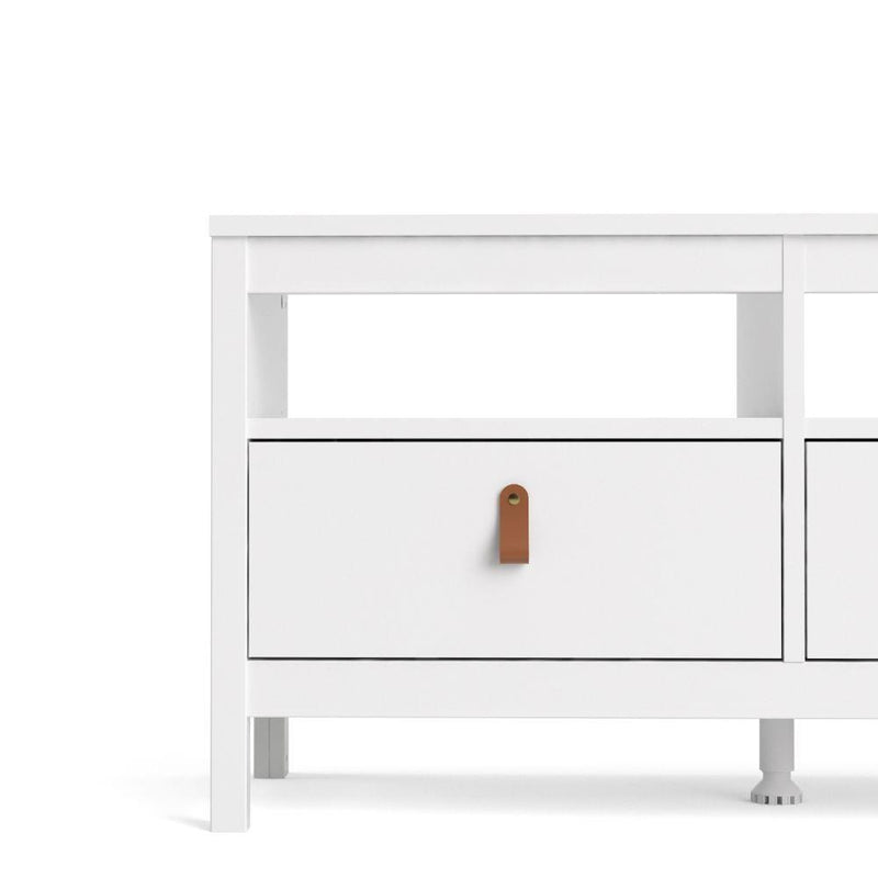 FTG TV Unit Barcelona TV Unit 3 Drawers In White Bed Kings