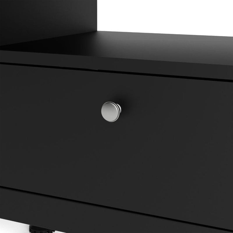 FTG TV Unit Madrid TV Unit 3 Drawers In Matt Black Bed Kings