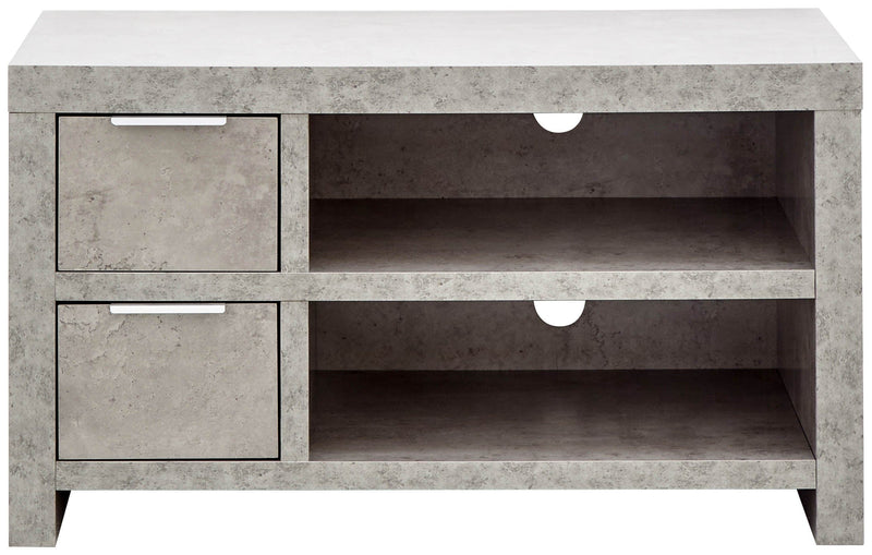 GFW TV Unit Bloc 2 Drawer Tv Unit Concrete - GFW Bed Kings