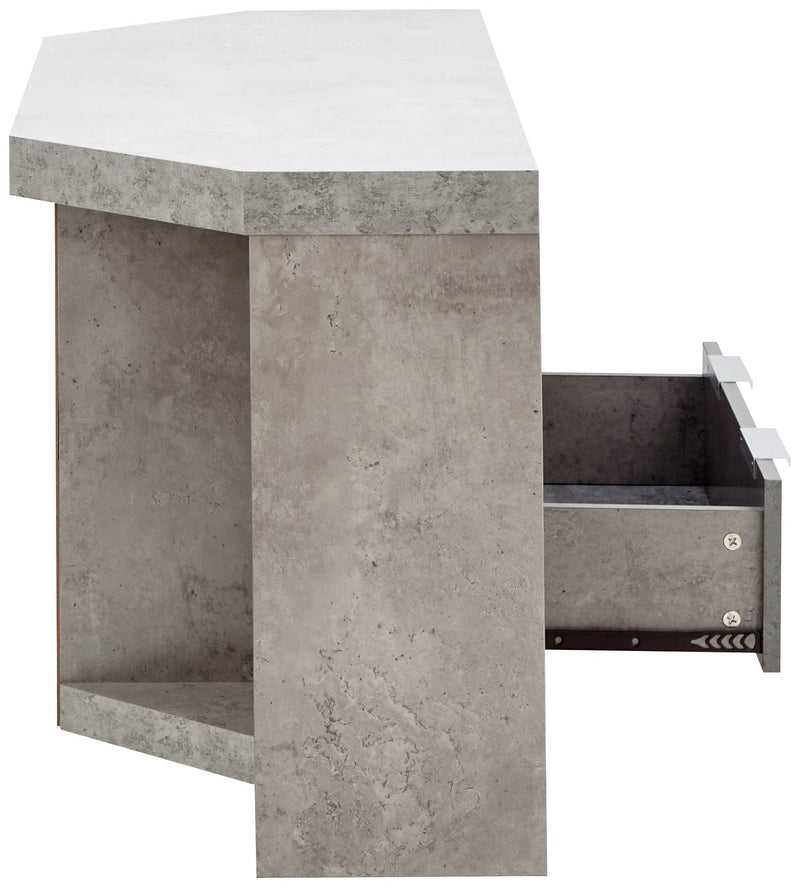 GFW TV Unit Bloc Corner Tv Unit Concrete - GFW Bed Kings