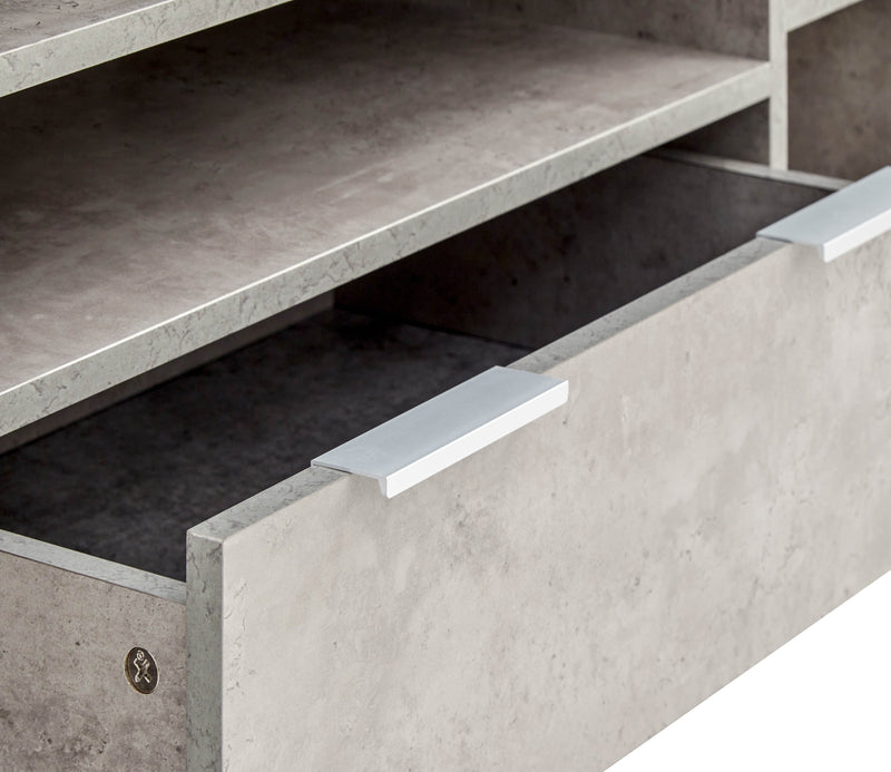 GFW TV Unit Bloc Corner Tv Unit Concrete - GFW Bed Kings