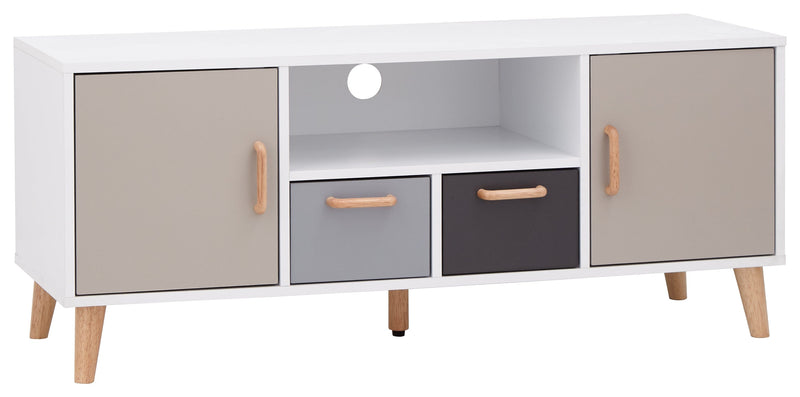 GFW TV Unit Delta Large TV Unit White/Grey Multi Bed Kings