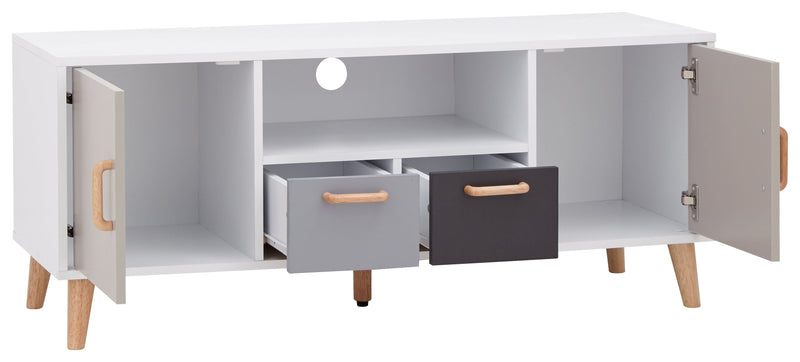 GFW TV Unit Delta Large TV Unit White/Grey Multi Bed Kings