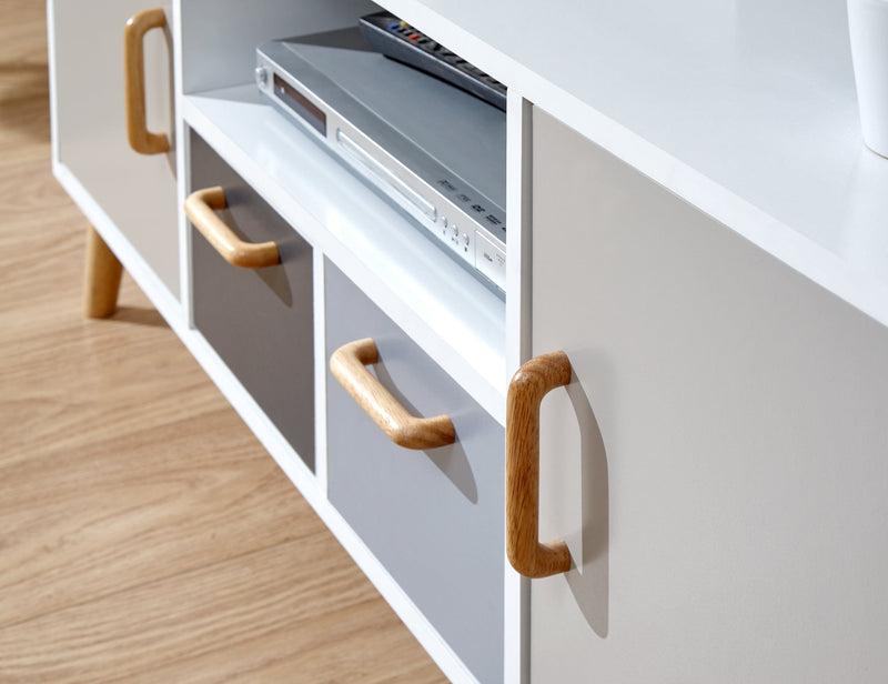 GFW TV Unit Delta Large TV Unit White/Grey Multi Bed Kings