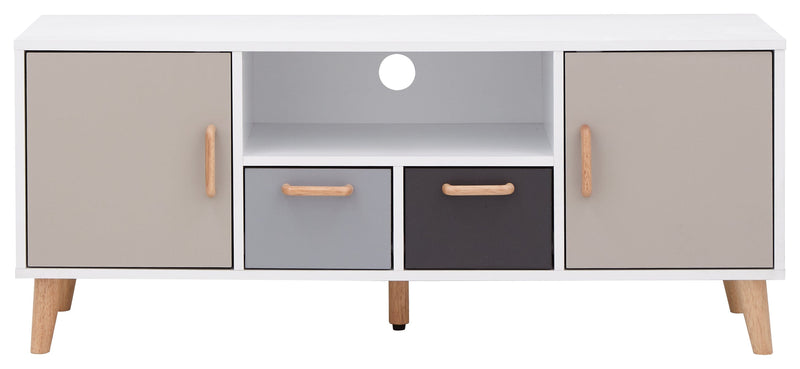GFW TV Unit Delta Large TV Unit White/Grey Multi Bed Kings