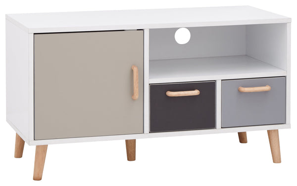 GFW TV Unit Delta Small TV Unit White/Grey Multi Bed Kings