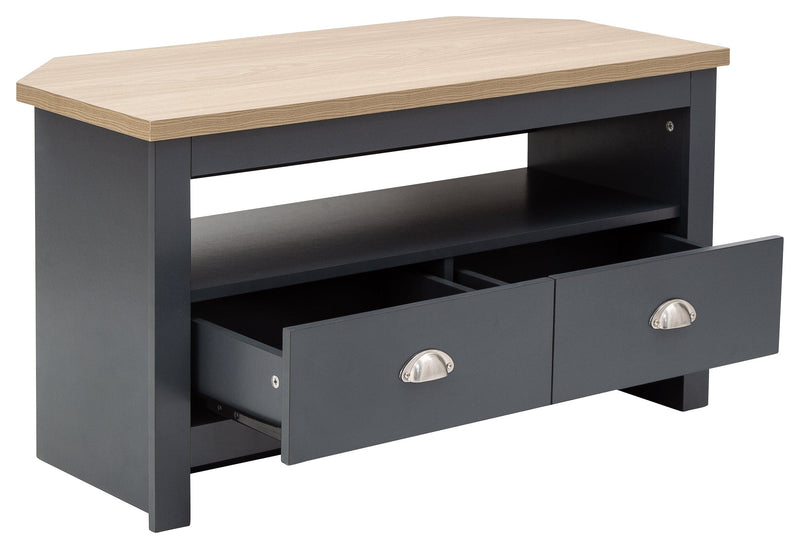 GFW TV Unit Lancaster Corner Tv Unit Slate Blue Bed Kings