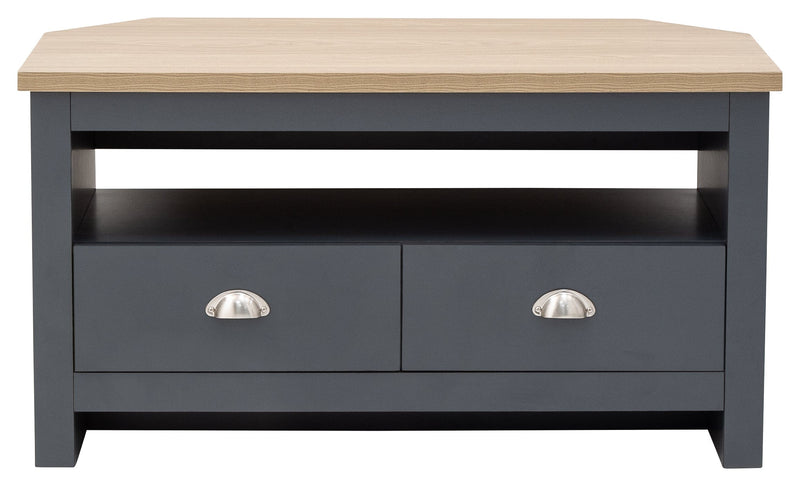 GFW TV Unit Lancaster Corner Tv Unit Slate Blue Bed Kings