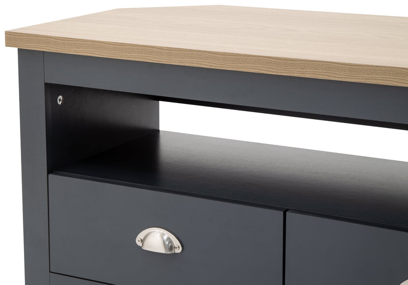 GFW TV Unit Lancaster Corner Tv Unit Slate Blue Bed Kings