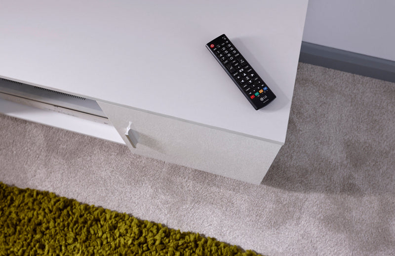 GFW TV Unit Lima High Gloss TV Unit  White Bed Kings