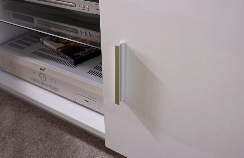 GFW TV Unit Lima High Gloss TV Unit  White Bed Kings