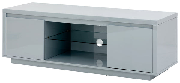 GFW TV Unit Polar High Gloss Led Large TV Unit Grey Bed Kings