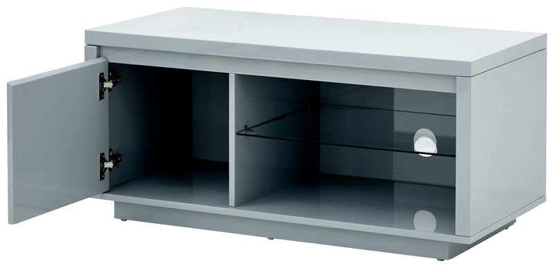 GFW TV Unit Polar High Gloss Led TV Unit Grey Bed Kings