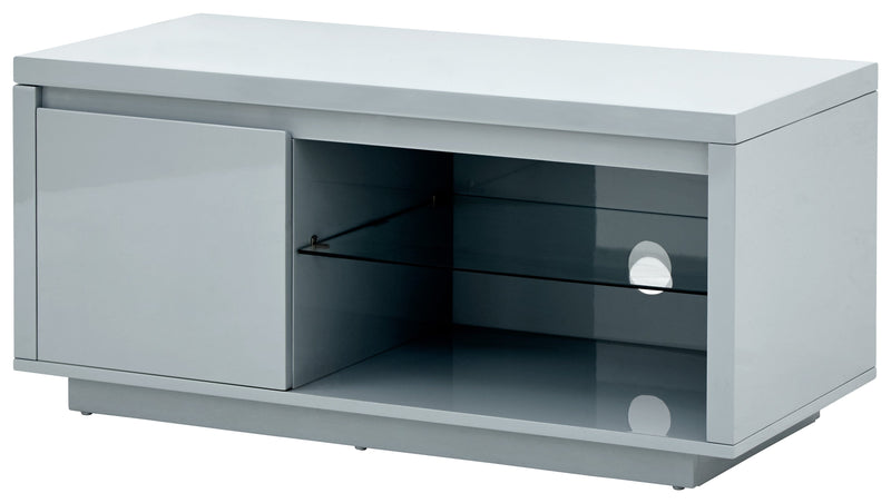 GFW TV Unit Polar High Gloss Led TV Unit Grey Bed Kings