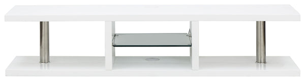 GFW TV Unit Polar High Gloss Wall Mounted Led Tv Unit White Bed Kings