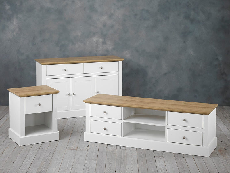LPD TV Unit Devon TV Unit White Bed Kings