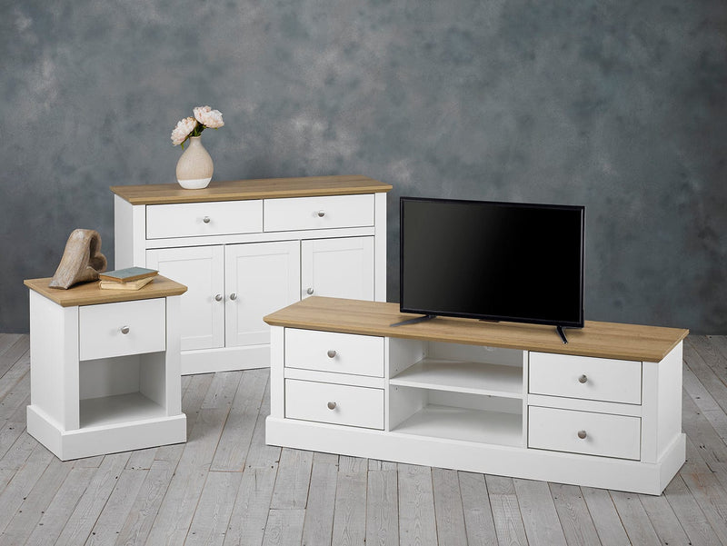 LPD TV Unit Devon TV Unit White Bed Kings
