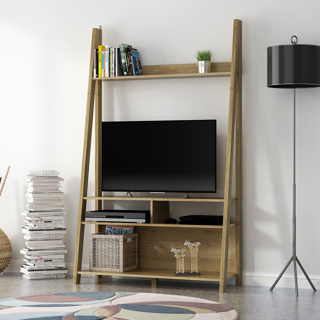 LPD TV Unit Tiva Ladder TV Unit Oak Bed Kings