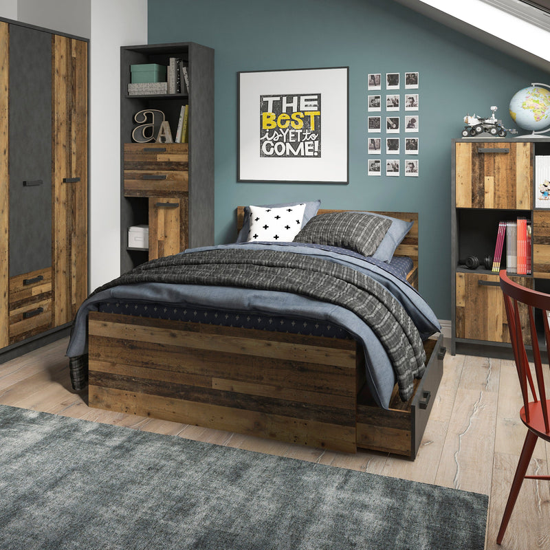 FTG Underbed Storage Brooklyn Underbed Drawer in Walnut and Dark Matera Grey Bed Kings