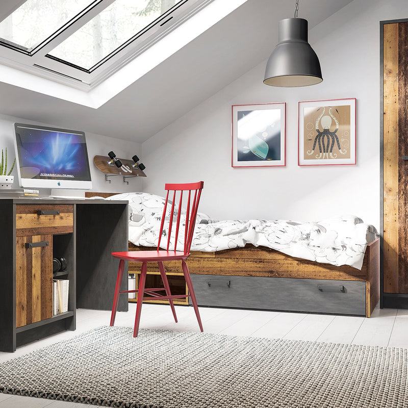 FTG Underbed Storage Brooklyn Underbed Drawer in Walnut and Dark Matera Grey Bed Kings