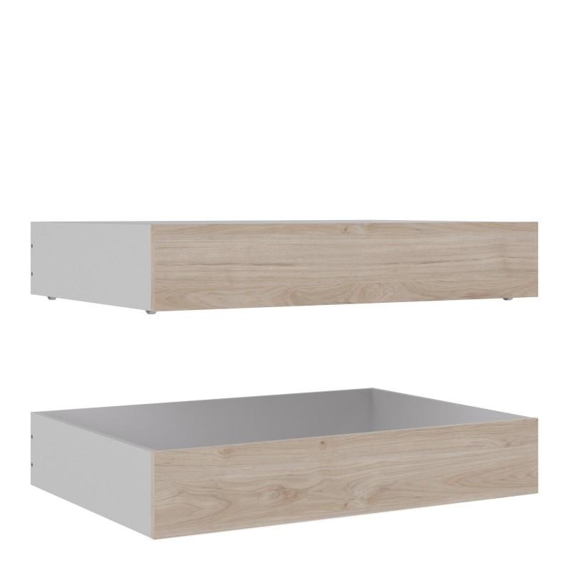 FTG Underbed Storage Naia Set of 2 Underbed Drawers (for Single or Double beds) in Jackson Hickory Oak Bed Kings