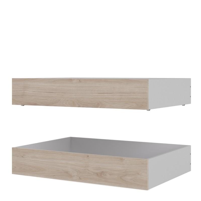 FTG Underbed Storage Naia Set of 2 Underbed Drawers (for Single or Double beds) in Jackson Hickory Oak Bed Kings