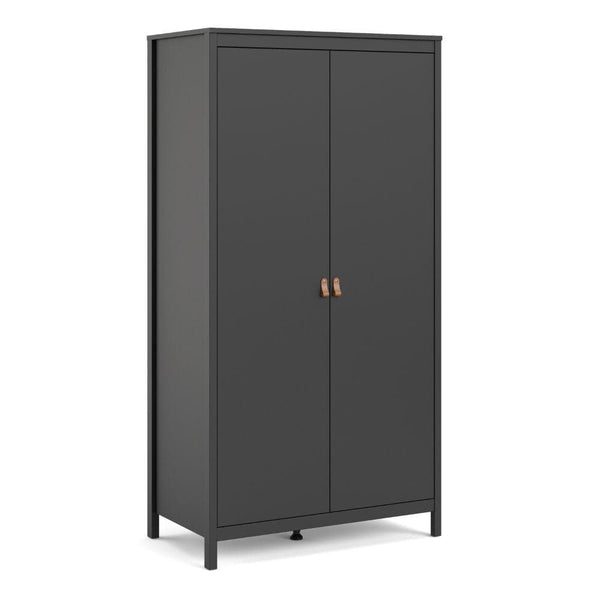 FTG Wardrobe Barcelona Wardrobe With 2 Doors In Matt Black Bed Kings