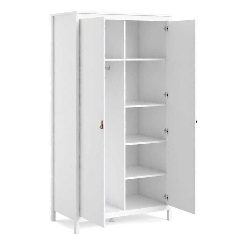 FTG Wardrobe Barcelona Wardrobe With 2 Doors In White Bed Kings