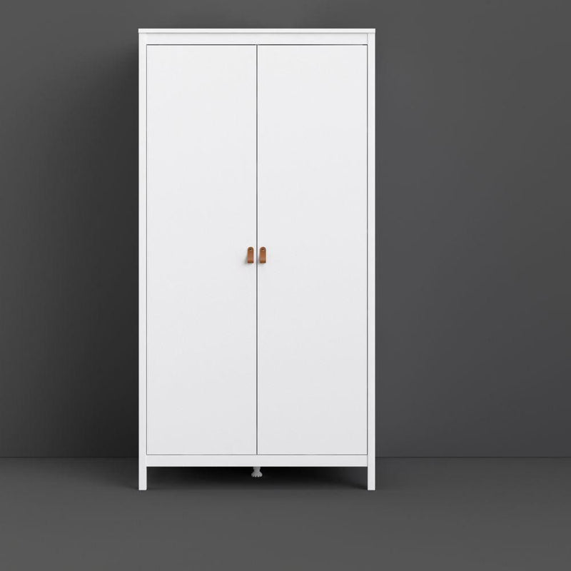 FTG Wardrobe Barcelona Wardrobe With 2 Doors In White Bed Kings