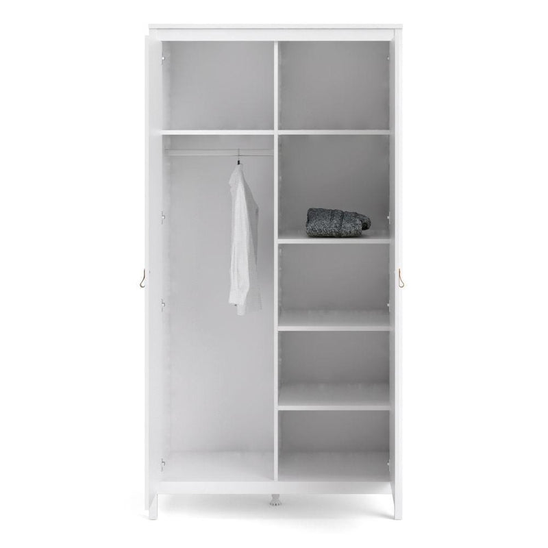 FTG Wardrobe Barcelona Wardrobe With 2 Doors In White Bed Kings