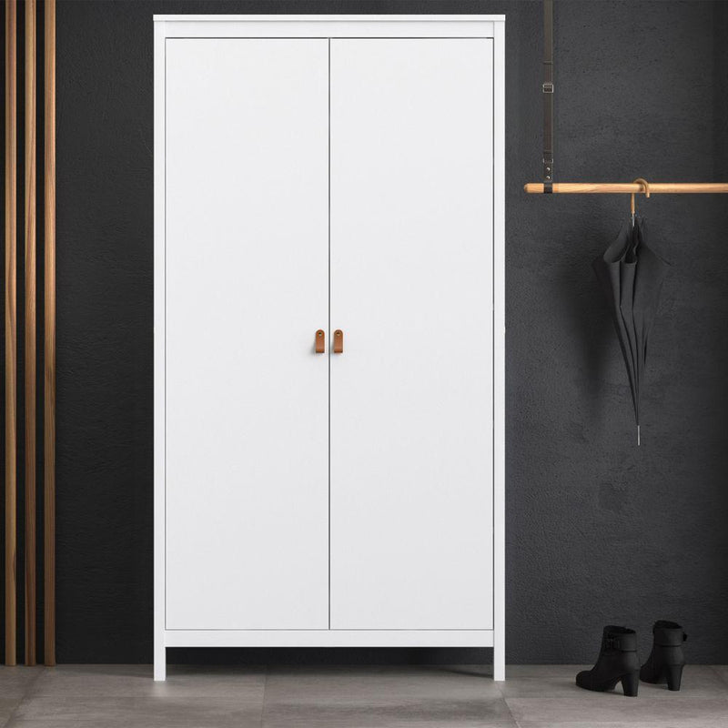 FTG Wardrobe Barcelona Wardrobe With 2 Doors In White Bed Kings