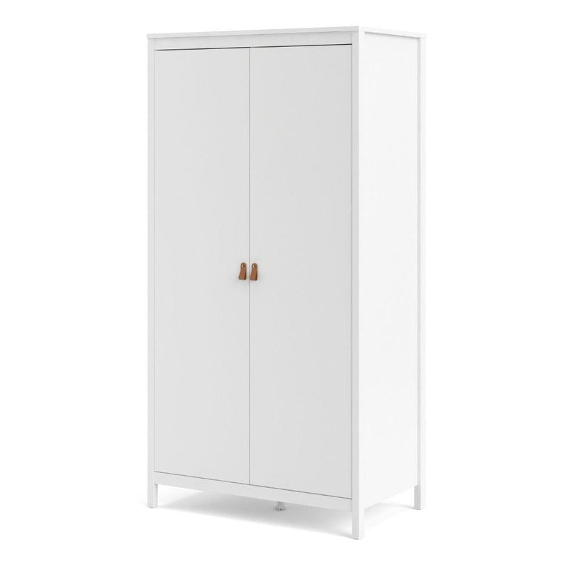 FTG Wardrobe Barcelona Wardrobe With 2 Doors In White Bed Kings