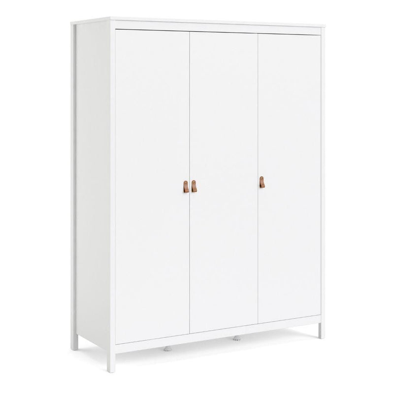 FTG Wardrobe Barcelona Wardrobe With 3 Doors In White Bed Kings