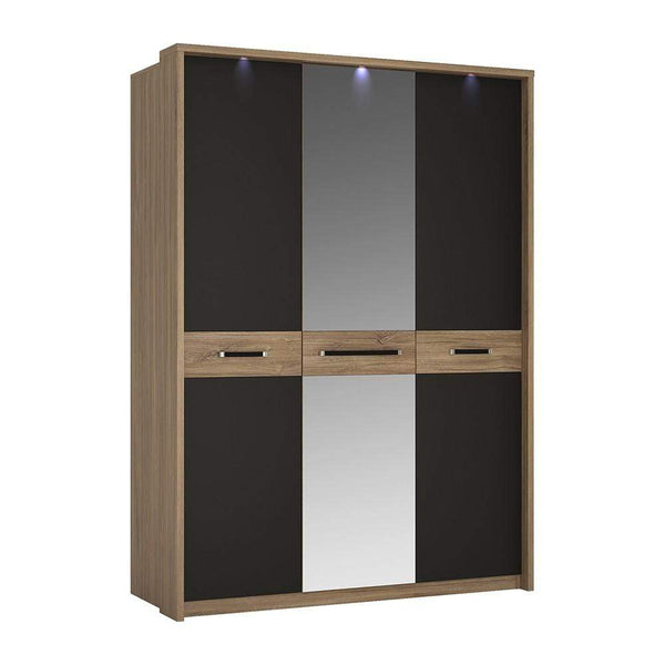 FTG Wardrobe CLEARANCE Monaco 3 door wardrobe with mirror door Bed Kings