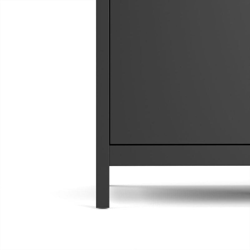 FTG Wardrobe Madrid Wardrobe With 3 Doors In Matt Black Bed Kings