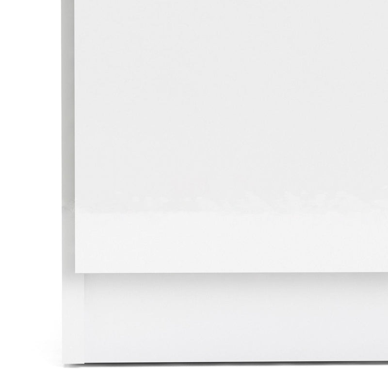 FTG Wardrobe Naia - Naia Wardrobe with 2 doors + 1 drawer in White High Gloss Bed Kings