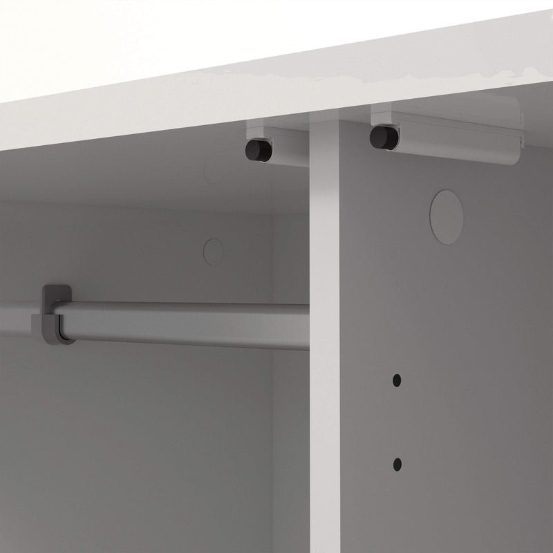FTG Wardrobe Naia - Naia Wardrobe with 2 doors + 1 drawer in White High Gloss Bed Kings