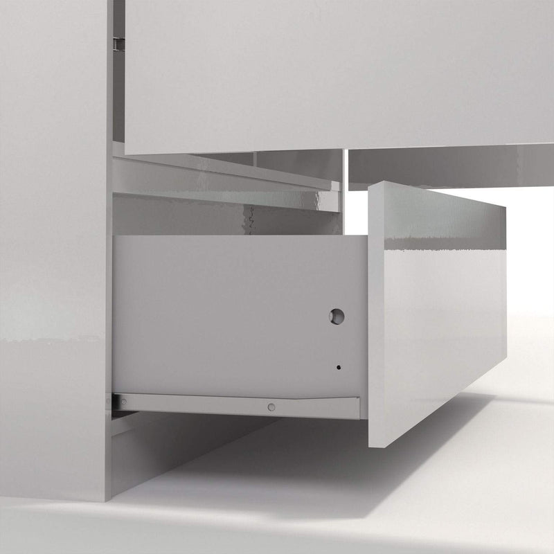 FTG Wardrobe Naia - Naia Wardrobe with 2 doors + 1 drawer in White High Gloss Bed Kings
