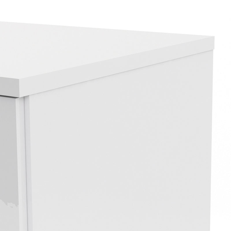 FTG Wardrobe Naia - Naia Wardrobe with 2 doors + 1 drawer in White High Gloss Bed Kings