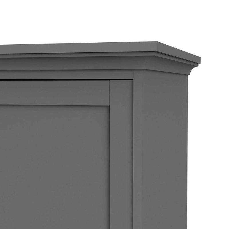 FTG Wardrobe Paris Wardrobe with 2 Doors in Matt Grey Bed Kings