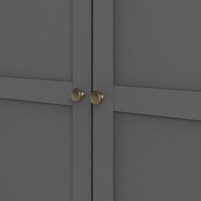 FTG Wardrobe Paris Wardrobe with 2 Doors in Matt Grey Bed Kings