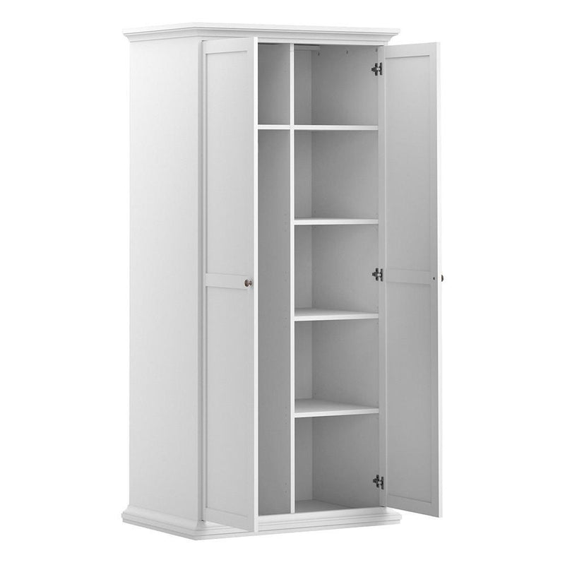 FTG Wardrobe Paris Wardrobe with 2 Doors in White Bed Kings